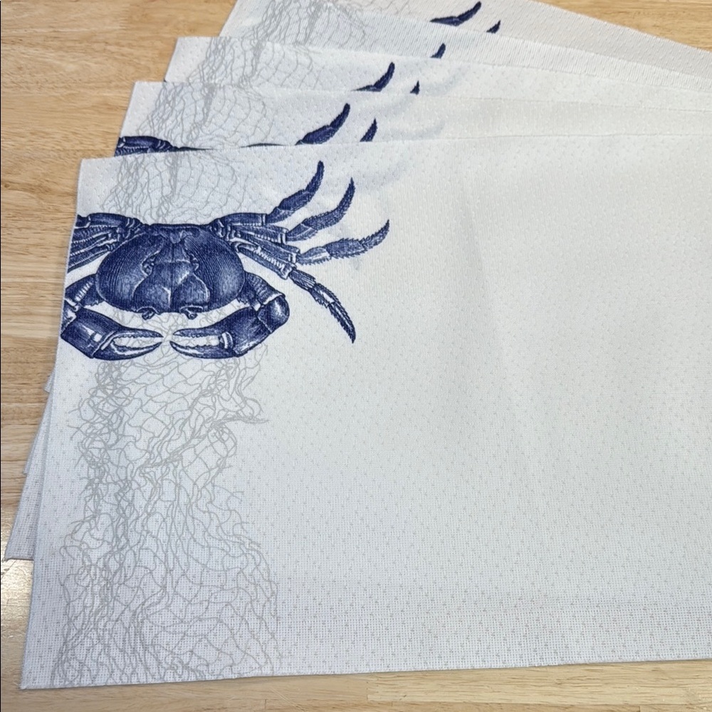 Nautical Blue Crab Table Linens 5 Placemats